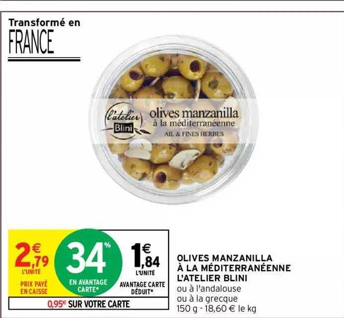 olives manzanilla à la méditerranéenne l'atelier blini
