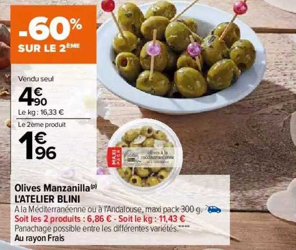 olives manzanilla l'atelier blini