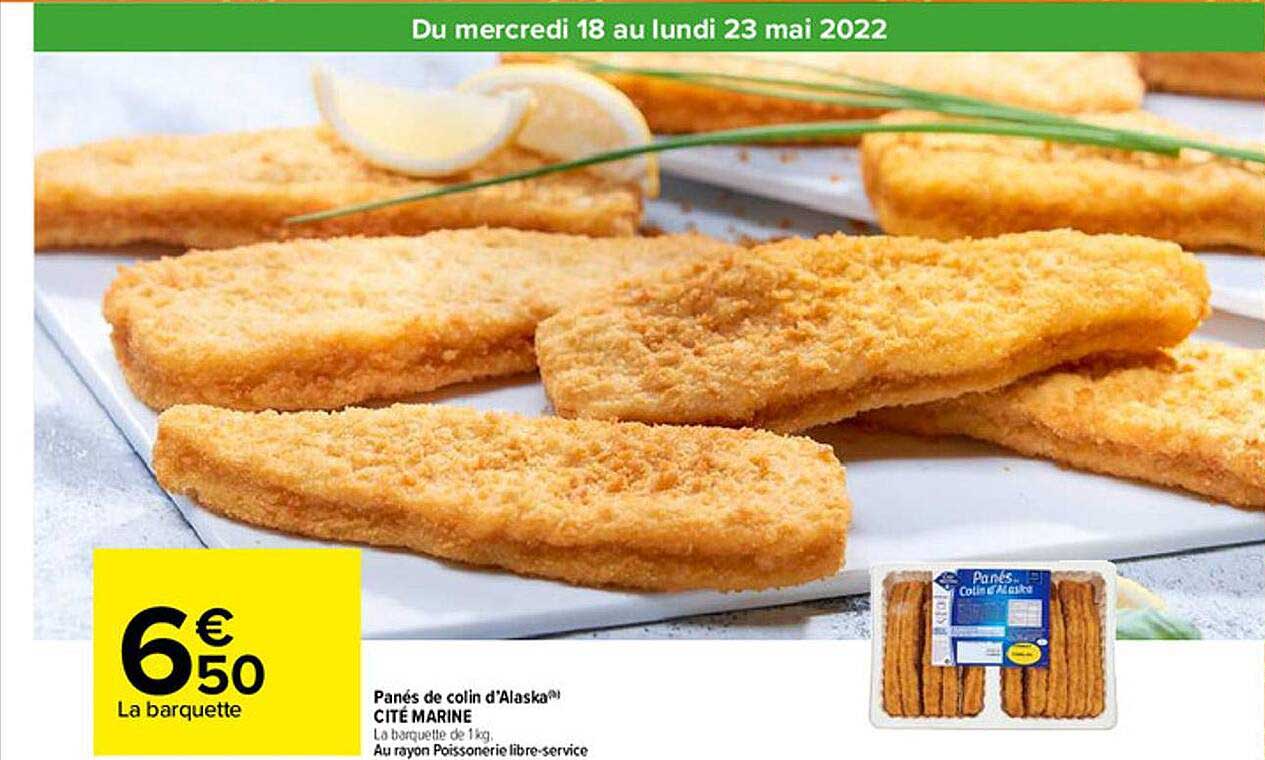 panés de colin d'alaska cité marine