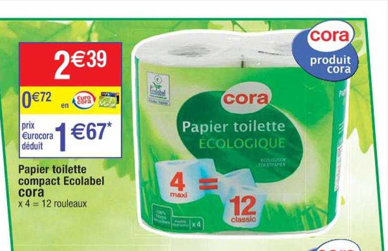 Papier Toilette Compact Ecolabel Cora