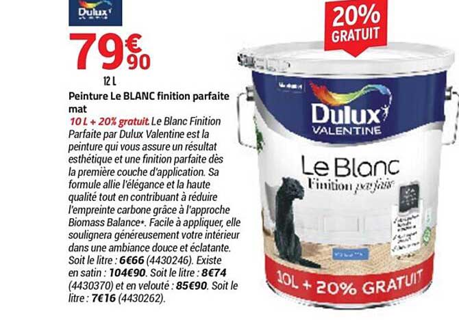 peinture le blanc finition parfaite mat dulux