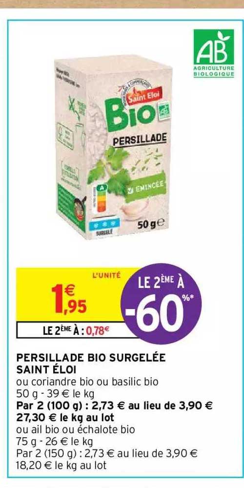 persillade bio surgelée saint éloi