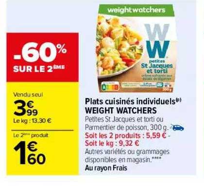 plats cuisinés individuels weight watchers