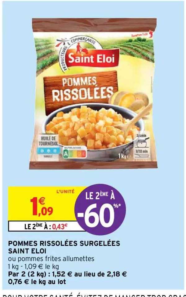 pommes rissolées surgelées saint éloi