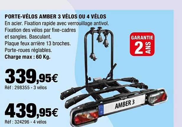 porte-vélos amber 3 vélos ou 4 vélos