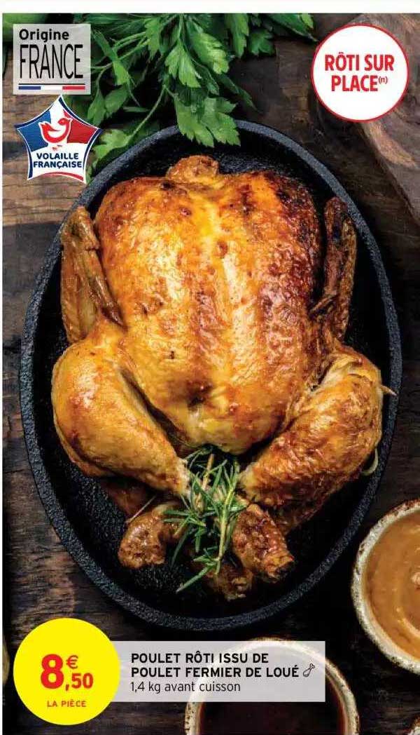 poulet rôti issu de poulet fermier de loué