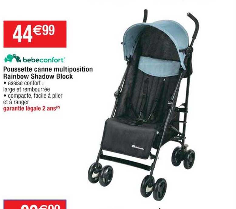 poussette canne multiposition rainbow shadow block bebeconfort