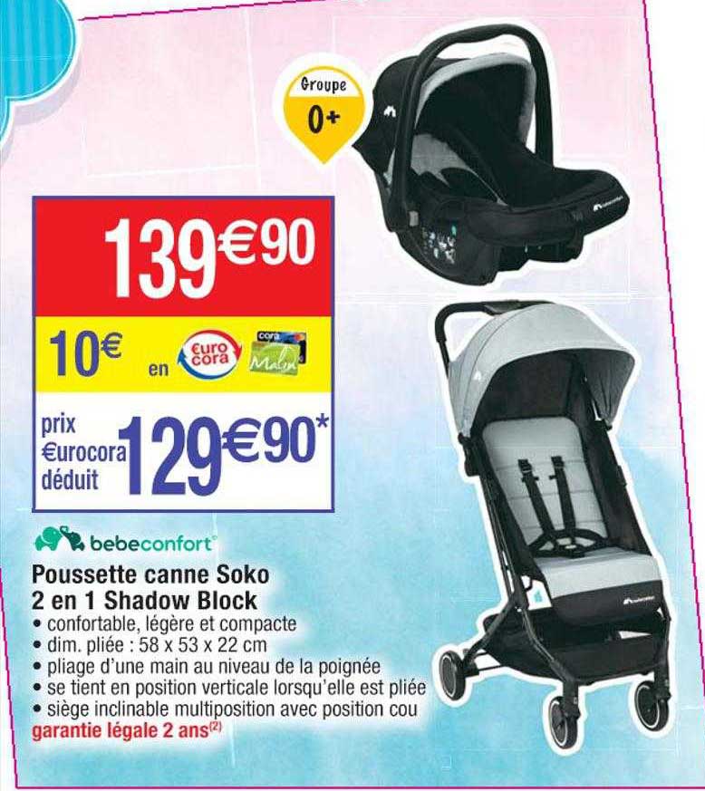 poussette canne soko 2 en 1 shadow block