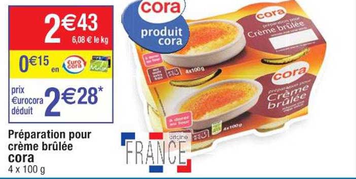préparation pour crème brûlée cora