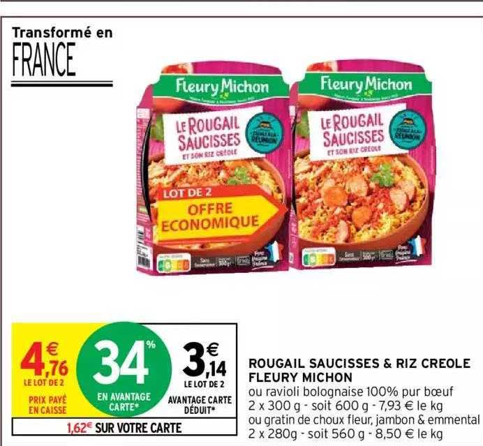 rougail saucisses & riz créole fleury michon