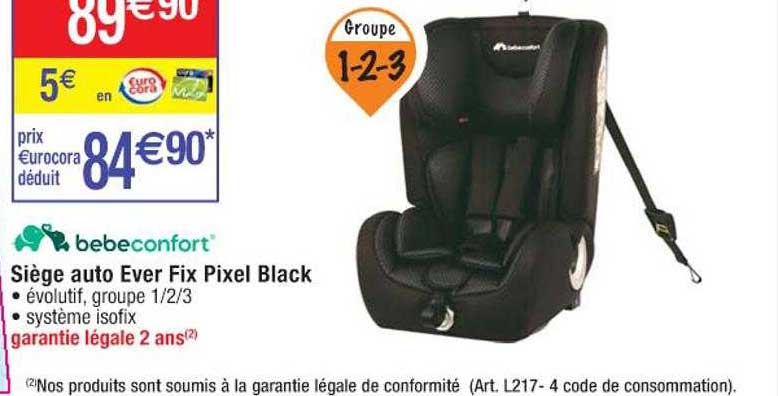 siège auto ever fix pixel black bebeconfort