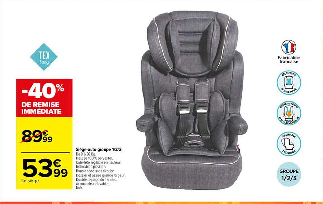 siège-auto groupe 1-2-3 tex baby