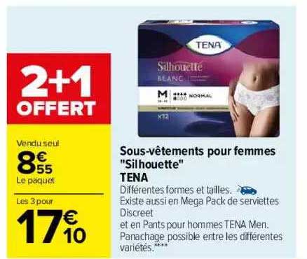 sous-vêtements pour femmes "sil houette" tena