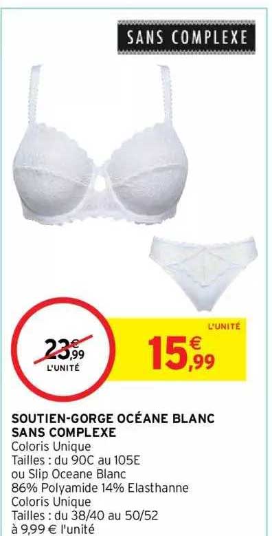 soutien-gorge océane blanc sans complexe