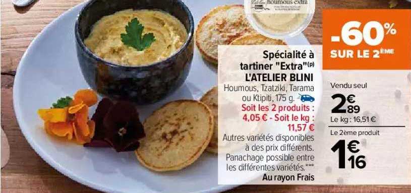 spécialité à tartiner "extra" l'atelier blini