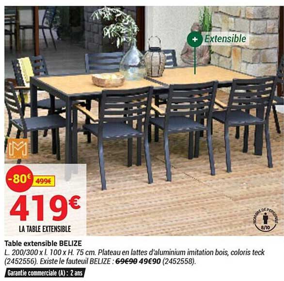 table extensible belize