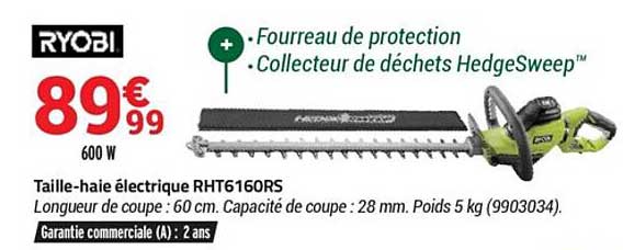 taille-haie électrique rht6160rs ryobi