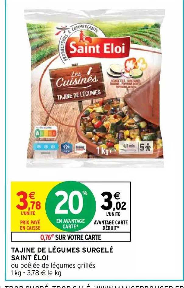 tajine de légumes surgelé saint éloi