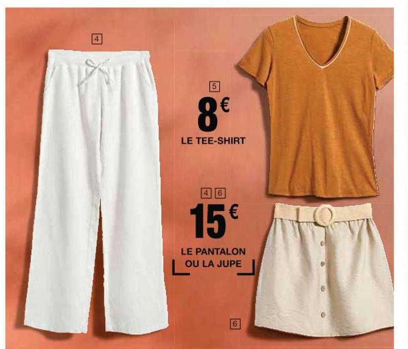 tee-shirt, pantalon ou jupe