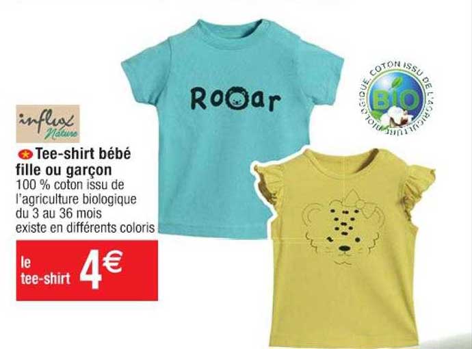 tee-shirt bébé fille ou garçon influx nature