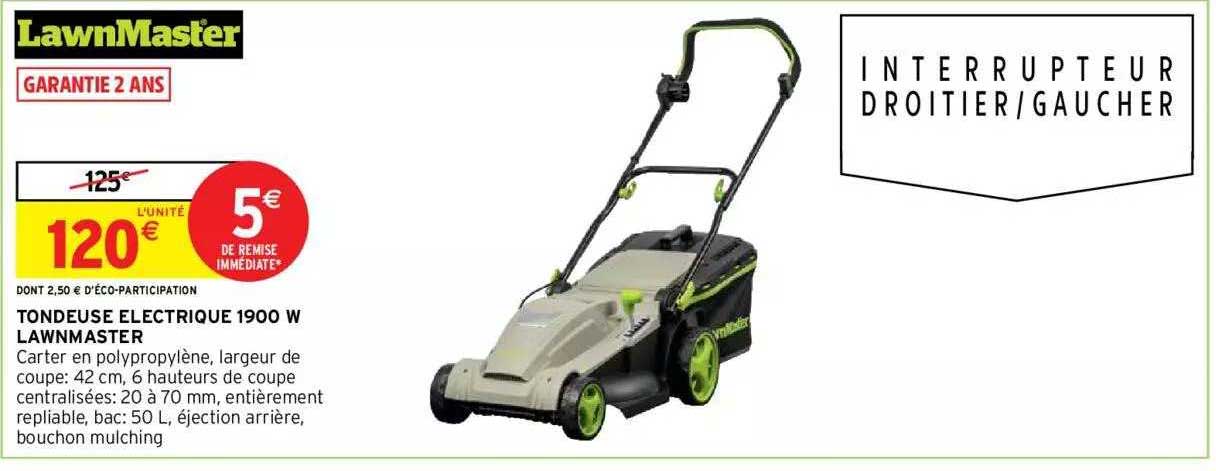 tondeuse electrique 1900 w lawnmaster