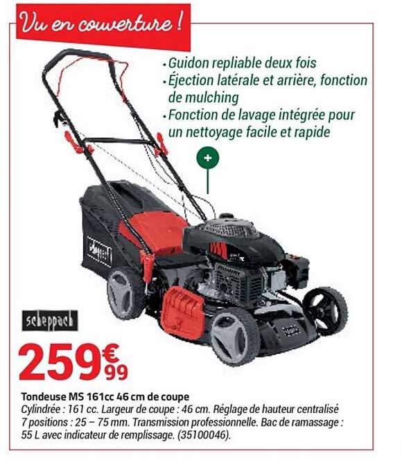 tondeuse ms 161cc 46cm de coupe scheppach