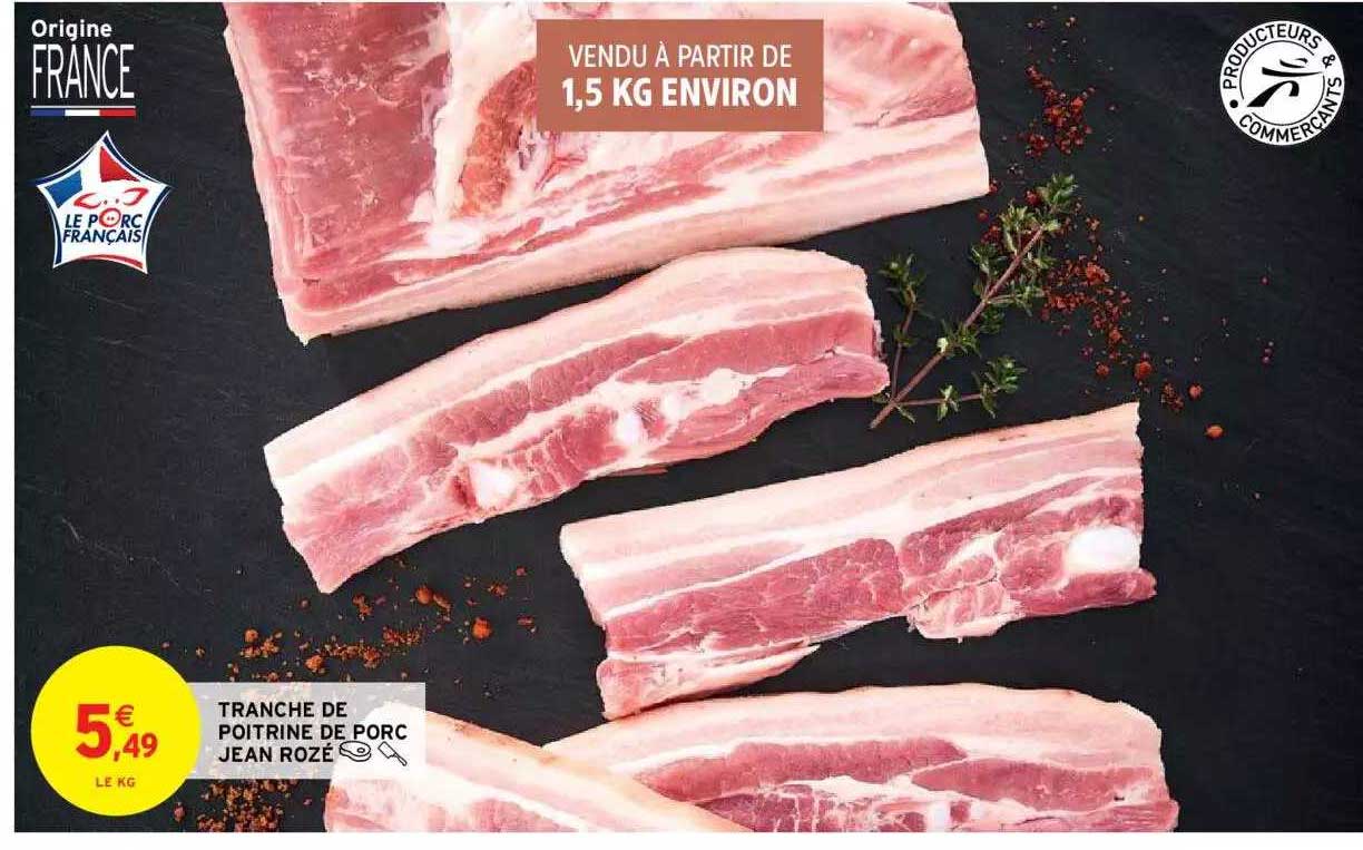tranche de poitrine de porc jean rozé