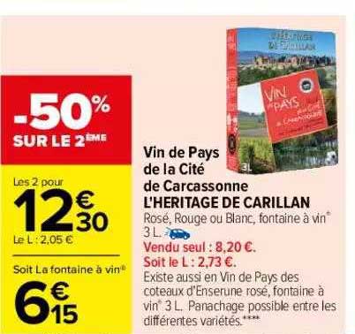 Vin De Pays De La Cité De Carcassonne L'héritage De Carillan