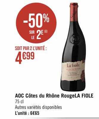 Aoc Côtes Du Rhône Rouge La Fiole