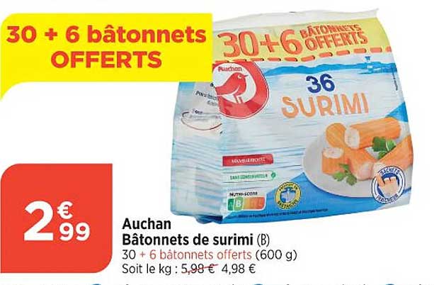 Auchan Bâtonnets De Surimi