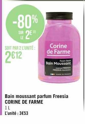 bain moussant parfum freesia corine de farme