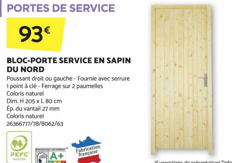 bloc-porte service en sapin du nord