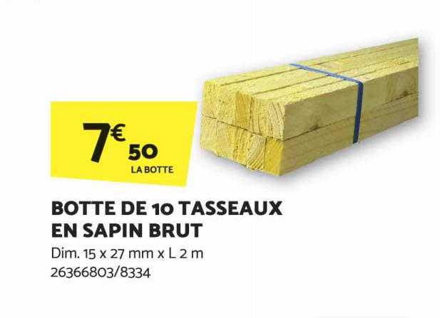 botte de 10 tasseaux en sapin brut