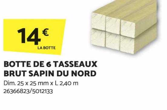 Botte De 6 Tasseaux Brut Sapin Du Nord