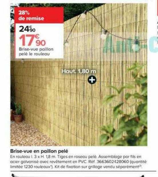 brise-vue en paillon pelé