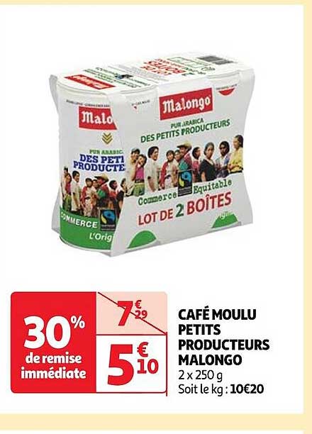 café moulu petits producteurs malongo