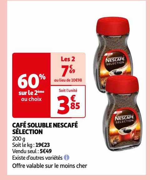Café Soluble Nescafé Sélection