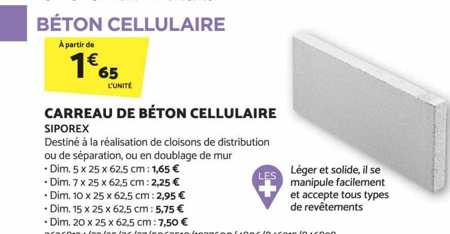 carreau de béton cellulaire siporex