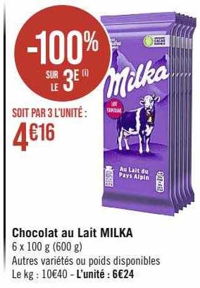 Chocolat Au Lait Milka