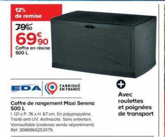 coffre de rangement maxi serena 500l eda