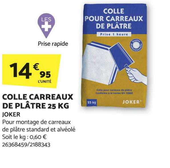 Colle Carreaux De Plâtre 25 Kg Joker