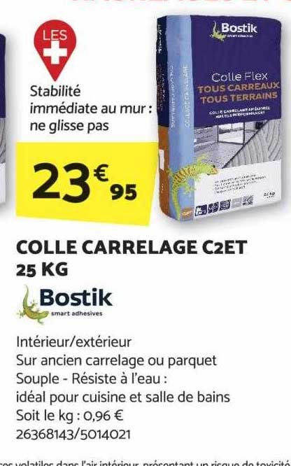 colle carrelage c2et 25 kg bostik