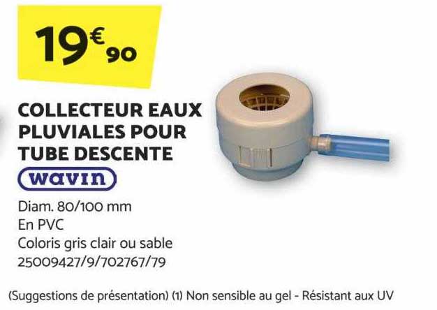 collecteur eaux pluviales pour tube descente wavin