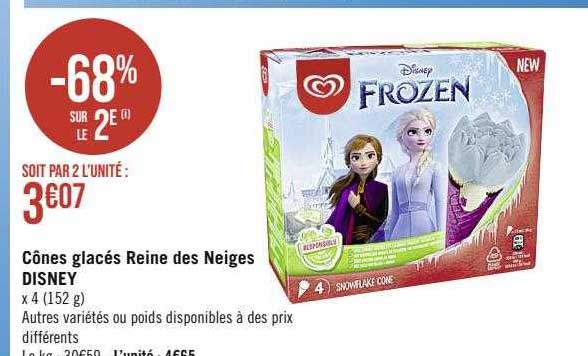 cônes glacés reine des neiges disney