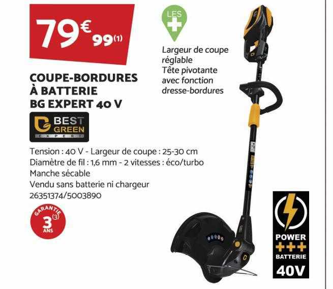 Coupe-bordures à Batterie Bg Expert 40v Best Green