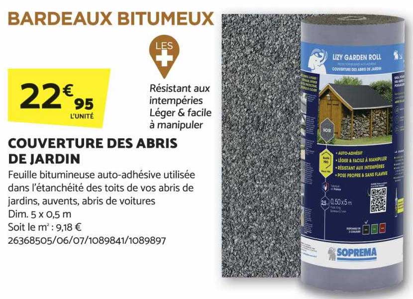 couverture des abris de jardin