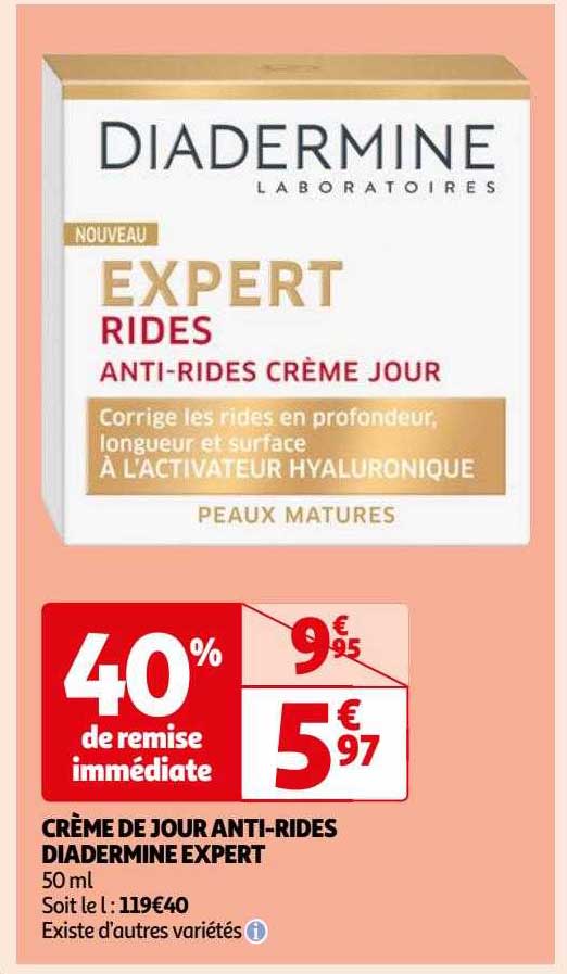 crème de jour anti-rides diadermine expert