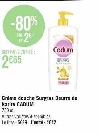 Crème Douche Surgras Beurre De Karité Cadum