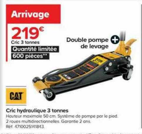Cric Hydraulique 3 Tonnes Cat