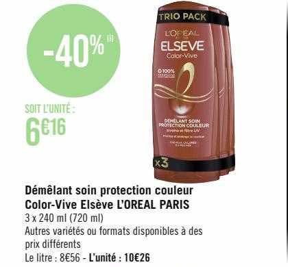 démêlant soin protection couleur color-vive elsève l'oréal paris
